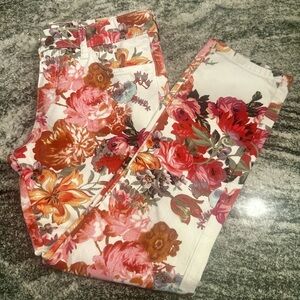 Pilcro and the Letterpress Anthropology Floral Jeans Mid Rise Skinny - Size 28